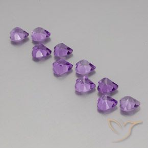 Gemas de Amatista Violeta púrpura natural de 7.36 ct, Corazón, VVS-VS