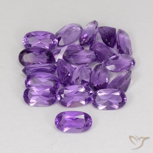 4.25ctw Natural Violeta medio Amatista, Ovalada, VS