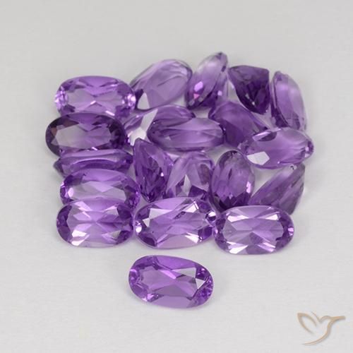 Gemas de Amatista Violeta medio natural de 4.25 ct, Ovalada, VS
