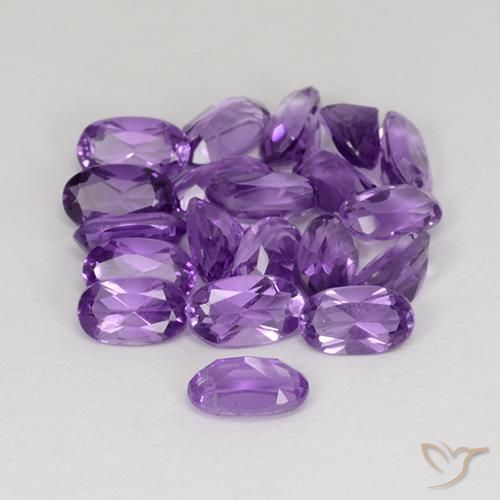 Gemas de Amatista Violeta medio natural de 4.25 ct, Ovalada, VS