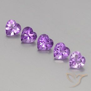 Gemas de Amatista Violeta púrpura natural de 3.44 ct, Corazón, VS