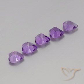 Gemas de Amatista Violeta púrpura natural de 3.44 ct, Corazón, VS