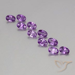 3.99ctw Natural Violeta púrpura medio Amatista, Ovalada, VVS-VS