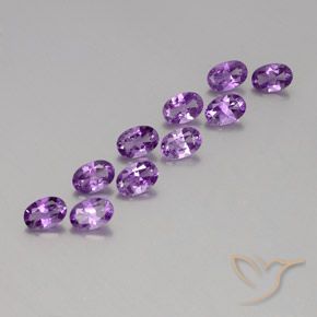 Gemas de Amatista Violeta púrpura medio natural de 3.99 ct, Ovalada, VVS-VS