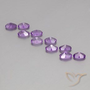 Gemas de Amatista Violeta púrpura medio natural de 3.99 ct, Ovalada, VVS-VS