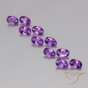 4.00ctw Natural Violeta púrpura medio Amatista, Ovalada, VVS-VS