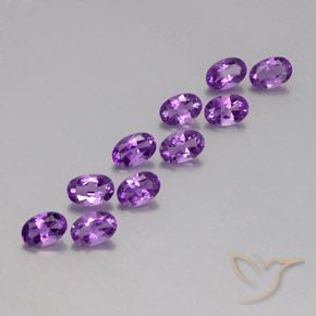 Gemas de Amatista Violeta púrpura medio natural de 4.00 ct, Ovalada, VVS-VS