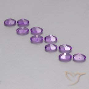 Gemas de Amatista Violeta púrpura medio natural de 4.00 ct, Ovalada, VVS-VS