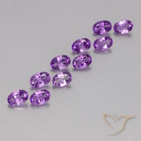 Gemas de Amatista Violeta púrpura natural de 4.16 ct, Ovalada, VVS-VS