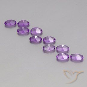 Gemas de Amatista Violeta púrpura natural de 4.16 ct, Ovalada, VVS-VS