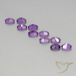 Gemas de Amatista Violeta púrpura intenso natural de 3.80 ct, Ovalada, VVS-VS