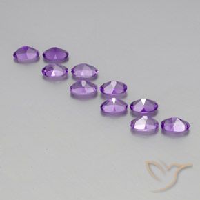 Gemas de Amatista Violeta púrpura medio natural de 4.24 ct, Ovalada, VVS-VS