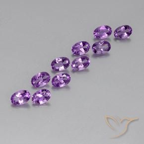 Gemas de Amatista Violeta púrpura natural de 4.09 ct, Ovalada, VVS-VS