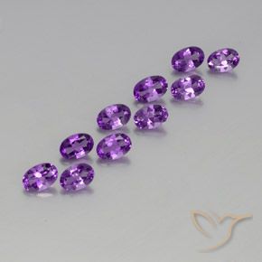 Gemas de Amatista Violeta púrpura oscuro medio natural de 4.08 ct, Corte Óvalo, VVS-VS