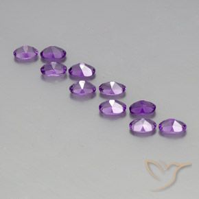 Gemas de Amatista Violeta púrpura oscuro medio natural de 4.08 ct, Corte Óvalo, VVS-VS