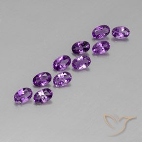 Gemas de Amatista Violeta púrpura natural de 3.72 ct, Ovalada, VVS-VS
