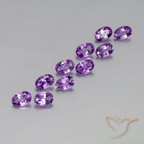 Gemas de Amatista Violeta púrpura natural de 3.94 ct, Ovalada, VVS-VS