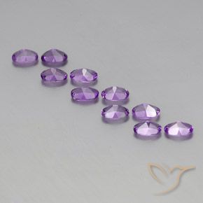 Gemas de Amatista Violeta púrpura natural de 3.94 ct, Ovalada, VVS-VS