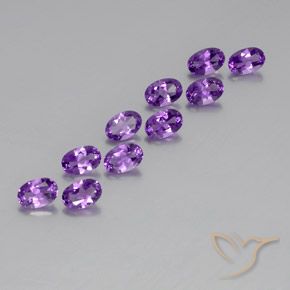 Gemas de Amatista Violeta púrpura natural de 4.01 ct, Ovalada, VVS-VS