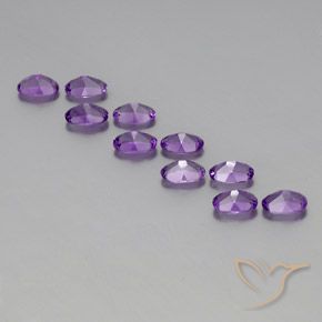 Gemas de Amatista Violeta púrpura natural de 4.01 ct, Ovalada, VVS-VS