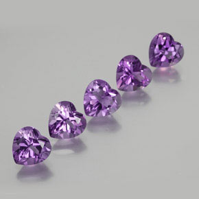 Gemas de Amatista Violeta púrpura intenso natural de 3.63 ct, Forma de corazón, VVS-VS