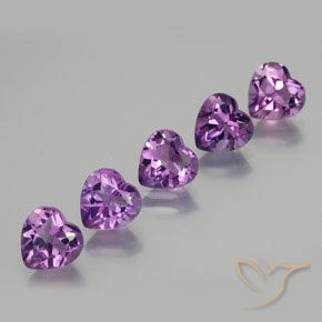Gemas de Amatista Violeta medio natural de 3.64 ct, Corazón, VVS-VS