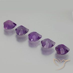 Gemas de Amatista Violeta medio natural de 3.64 ct, Corazón, VVS-VS
