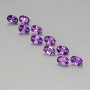 Gemas de Amatista Violeta púrpura intenso natural de 3.91 ct, Corte Óvalo, VVS-VS