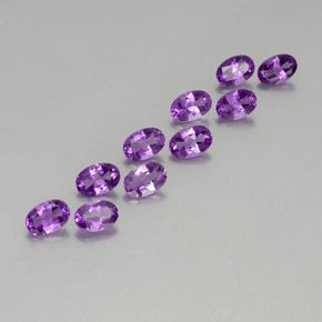 Gemas de Amatista Violeta púrpura intenso natural de 3.91 ct, Corte Óvalo, VVS-VS