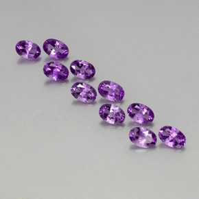 Gemas de Amatista Violeta púrpura oscuro medio natural de 4.14 ct, Corte Óvalo, VVS-VS