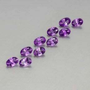 Gemas de Amatista Violeta púrpura oscuro medio natural de 4.14 ct, Corte Óvalo, VVS-VS