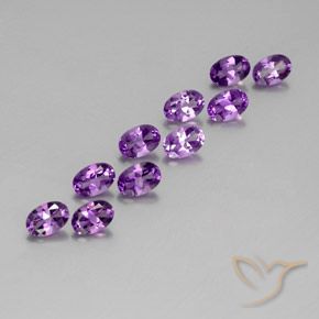 Gemas de Amatista Violeta púrpura oscuro medio natural de 4.01 ct, Ovalada, VVS-VS