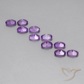 Gemas de Amatista Violeta púrpura oscuro medio natural de 4.01 ct, Ovalada, VVS-VS