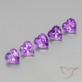 3.50ctw Natural Violeta púrpura medio Amatista, Corazón, VVS-VS