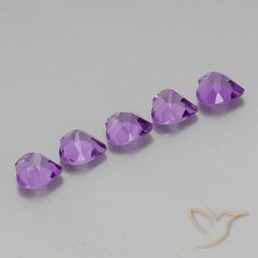 Gemas de Amatista Violeta púrpura medio natural de 3.50 ct, Corazón, VVS-VS