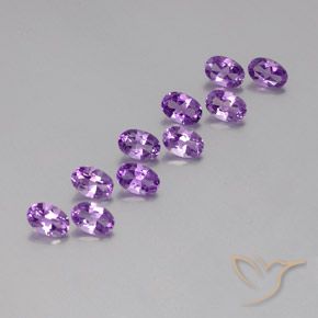 Gemas de Amatista Violeta púrpura natural de 4.28 ct, Ovalada, VVS-VS