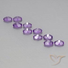Gemas de Amatista Violeta púrpura natural de 4.28 ct, Ovalada, VVS-VS