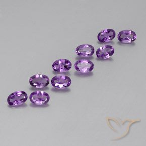 Gemas de Amatista Violeta púrpura oscuro medio natural de 4.34 ct, Ovalada, VVS-VS