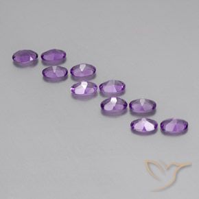 Gemas de Amatista Violeta púrpura oscuro medio natural de 4.34 ct, Ovalada, VVS-VS