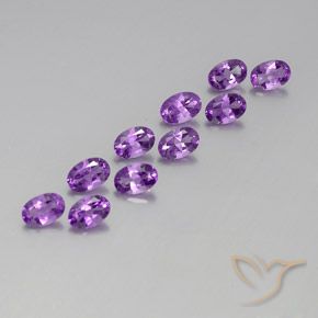 Gemas de Amatista Violeta púrpura natural de 4.15 ct, Ovalada, VVS-VS