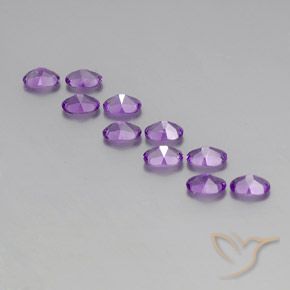 Gemas de Amatista Violeta púrpura natural de 4.15 ct, Ovalada, VVS-VS
