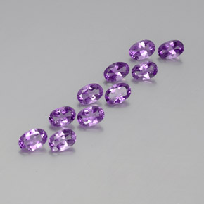 Gemas de amatista violeta púrpura intenso natural de 3,95 ct, corte óvalo, VVS-VS