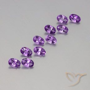 Gemas de Amatista Violeta púrpura natural de 3.82 ct, Ovalada, VVS-VS