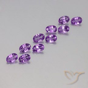Gemas de Amatista Violeta púrpura natural de 4.03 ct, Ovalada, VVS-VS