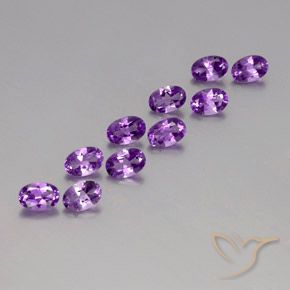Gemas de Amatista Violeta púrpura natural de 3.96 ct, Ovalada, VVS-VS