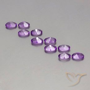 Gemas de Amatista Violeta púrpura natural de 3.96 ct, Ovalada, VVS-VS