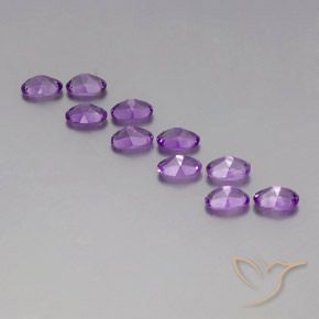 Gemas de Amatista Violeta púrpura oscuro medio natural de 4.11 ct, Ovalada, VVS-VS