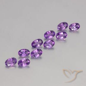 Gemas de Amatista Violeta púrpura natural de 4.08 ct, Ovalada, VVS-VS