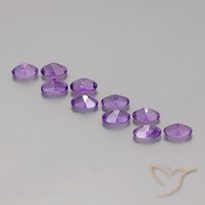 Gemas de Amatista Violeta púrpura natural de 4.08 ct, Ovalada, VVS-VS