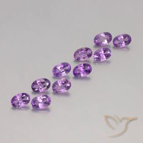 Gemas de Amatista Violeta púrpura medio natural de 4.23 ct, Ovalada, VVS-VS